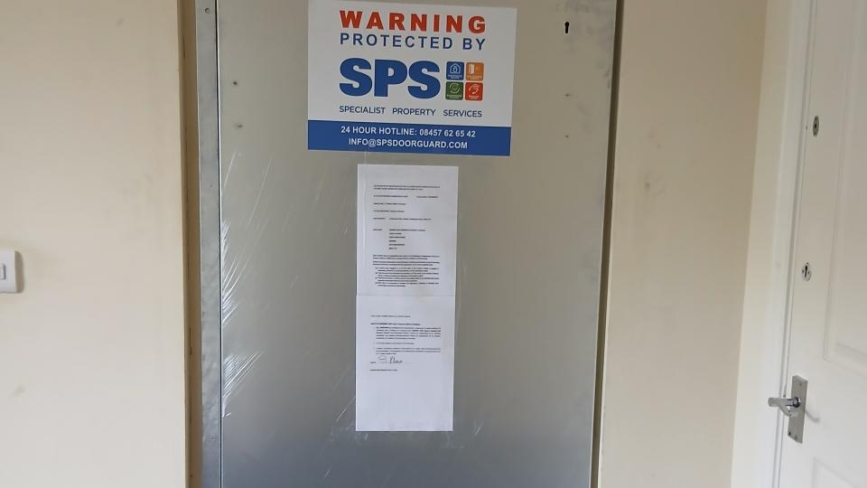 Resident front door which has had a closure order on it