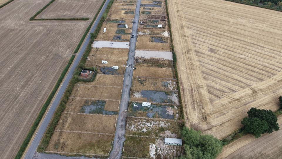 Drone footage of an illegal encampment in Weston