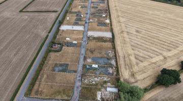 Drone footage of an illegal encampment in Weston