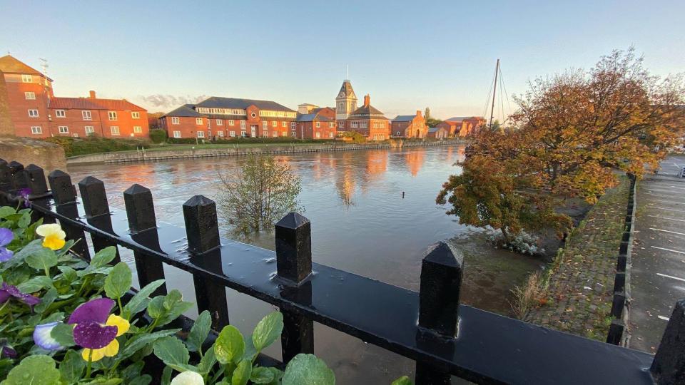 a picture of the river trent flooded