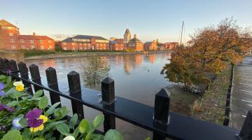 a picture of the river trent flooded