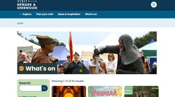 Visit Newark and Sherwood Whats On page